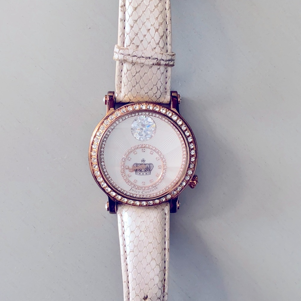 Juicy couture white leather watch